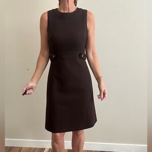 Tory Burch Dark Brown Sleeveless Midi Dress